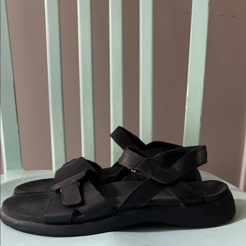 Rockport Black Men's Leather Sandals size 9 adjustable